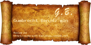 Gumbrecht Benjámin névjegykártya